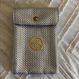 Michael Kors Silver Woven Pouch